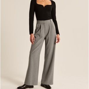 Abercrombie Tailored Wide Leg Pants Gray